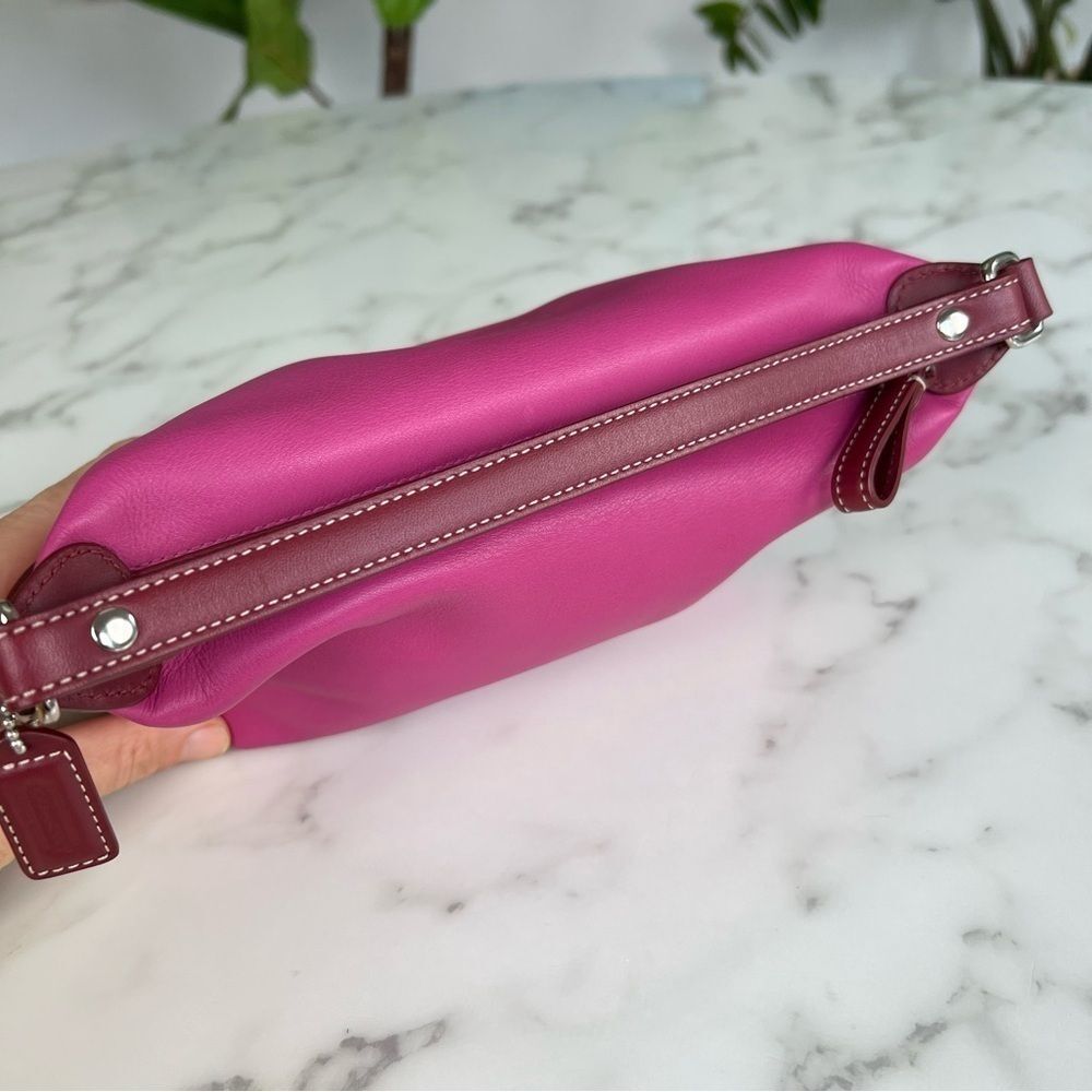 COACH Vintage Y2K EST. 1941 Leatherware Mini Shoulder Baguette Bag Pink Leather - Picture 10 of 12
